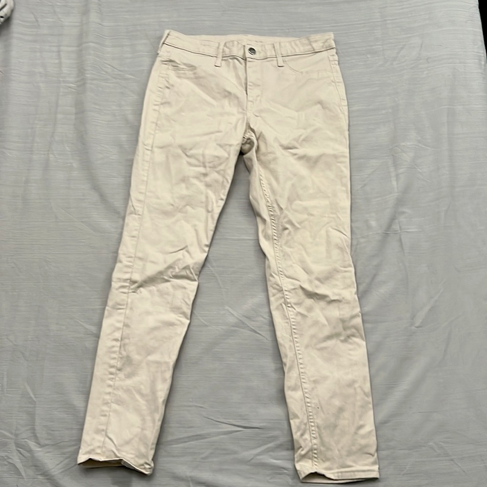 tan skinny jeans from H&M, rarely worn, regular waist and ankle cut.